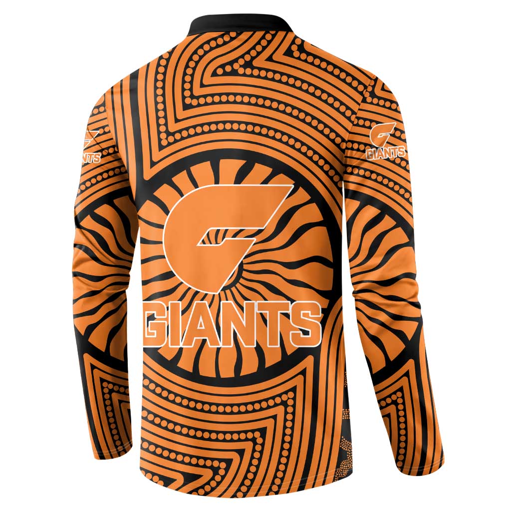 Greater Western Sydney Giants Button Sweatshirt Indigenous Monochrome Dot Art Mascot Style