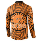 Greater Western Sydney Giants Button Sweatshirt Indigenous Monochrome Dot Art Mascot Style
