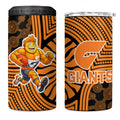 Greater Western Sydney Giants 4 in 1 Can Cooler Tumbler Indigenous Monochrome Dot Art Mascot Style
