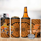 Greater Western Sydney Giants 4 in 1 Can Cooler Tumbler Indigenous Monochrome Dot Art Mascot Style