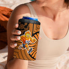 Greater Western Sydney Giants 4 in 1 Can Cooler Tumbler Indigenous Monochrome Dot Art Mascot Style