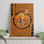 Greater Western Sydney Giants Canvas Wall Art Indigenous Monochrome Dot Art Mascot Style