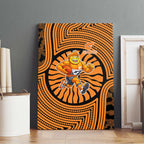 Greater Western Sydney Giants Canvas Wall Art Indigenous Monochrome Dot Art Mascot Style