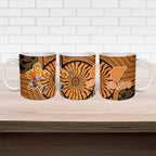 Greater Western Sydney Giants Ceramic Mug Indigenous Monochrome Dot Art Mascot Style