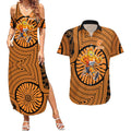 Greater Western Sydney Giants Couples Matching Summer Maxi Dress and Hawaiian Shirt Indigenous Monochrome Dot Art Mascot Style