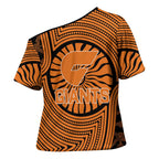 Greater Western Sydney Giants Cross Shoulder Shirt Indigenous Monochrome Dot Art Mascot Style