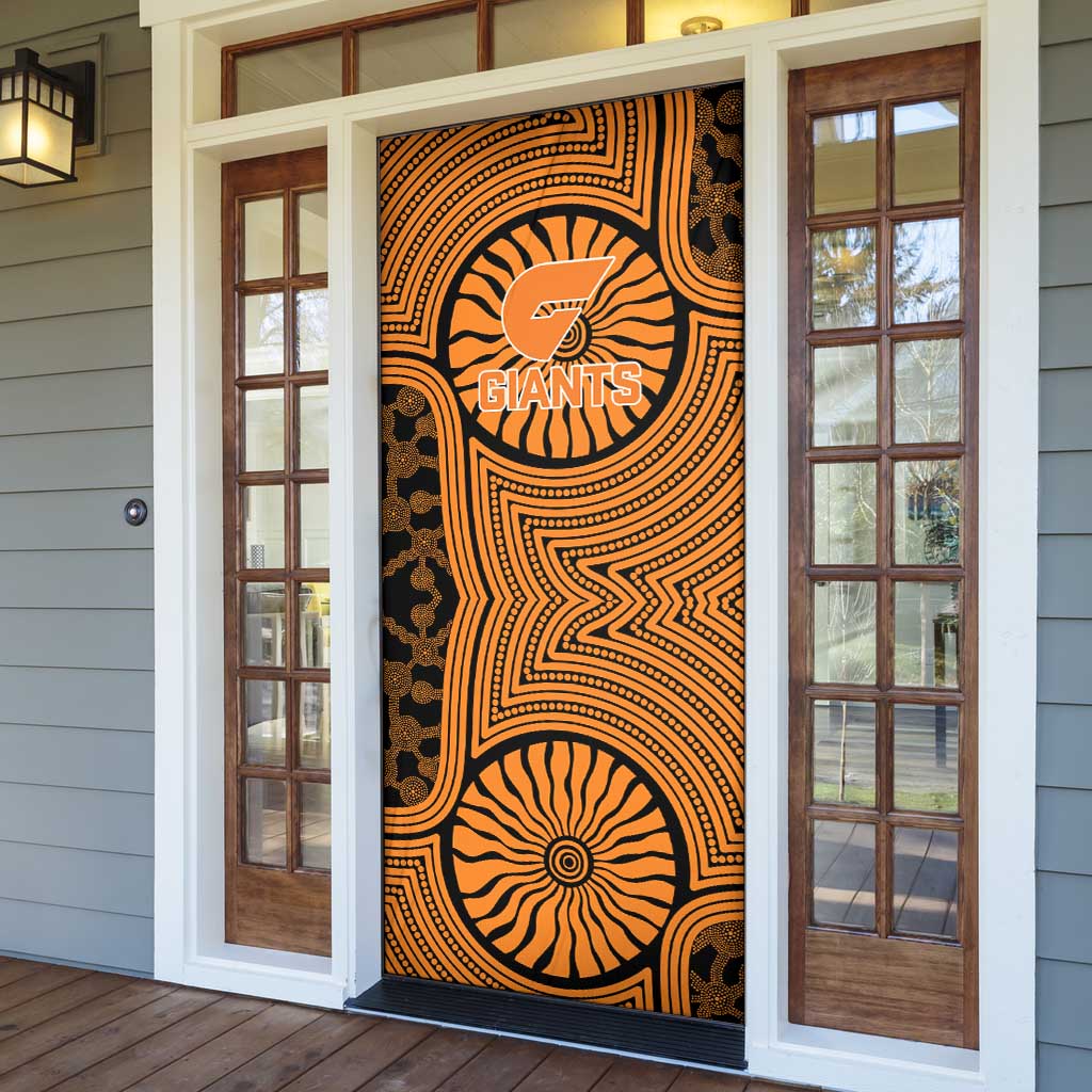 Greater Western Sydney Giants Door Cover Indigenous Monochrome Dot Art Mascot Style