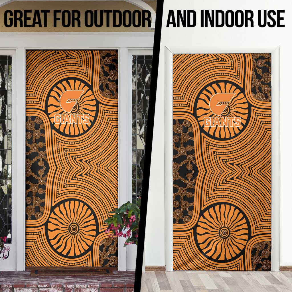 Greater Western Sydney Giants Door Cover Indigenous Monochrome Dot Art Mascot Style