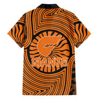 Greater Western Sydney Giants Family Matching Off Shoulder Maxi Dress and Hawaiian Shirt Indigenous Monochrome Dot Art Mascot Style