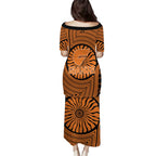 Greater Western Sydney Giants Family Matching Puletasi and Hawaiian Shirt Indigenous Monochrome Dot Art Mascot Style