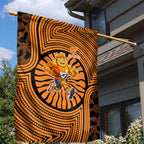 Greater Western Sydney Giants Garden Flag Indigenous Monochrome Dot Art Mascot Style
