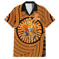 Greater Western Sydney Giants Hawaiian Shirt Indigenous Monochrome Dot Art Mascot Style