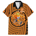 Greater Western Sydney Giants Hawaiian Shirt Indigenous Monochrome Dot Art Mascot Style