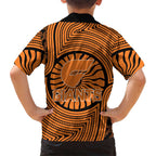 Greater Western Sydney Giants Hawaiian Shirt Indigenous Monochrome Dot Art Mascot Style