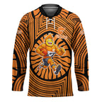 Greater Western Sydney Giants Hockey Jersey Indigenous Monochrome Dot Art Mascot Style