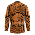 Greater Western Sydney Giants Hockey Jersey Indigenous Monochrome Dot Art Mascot Style