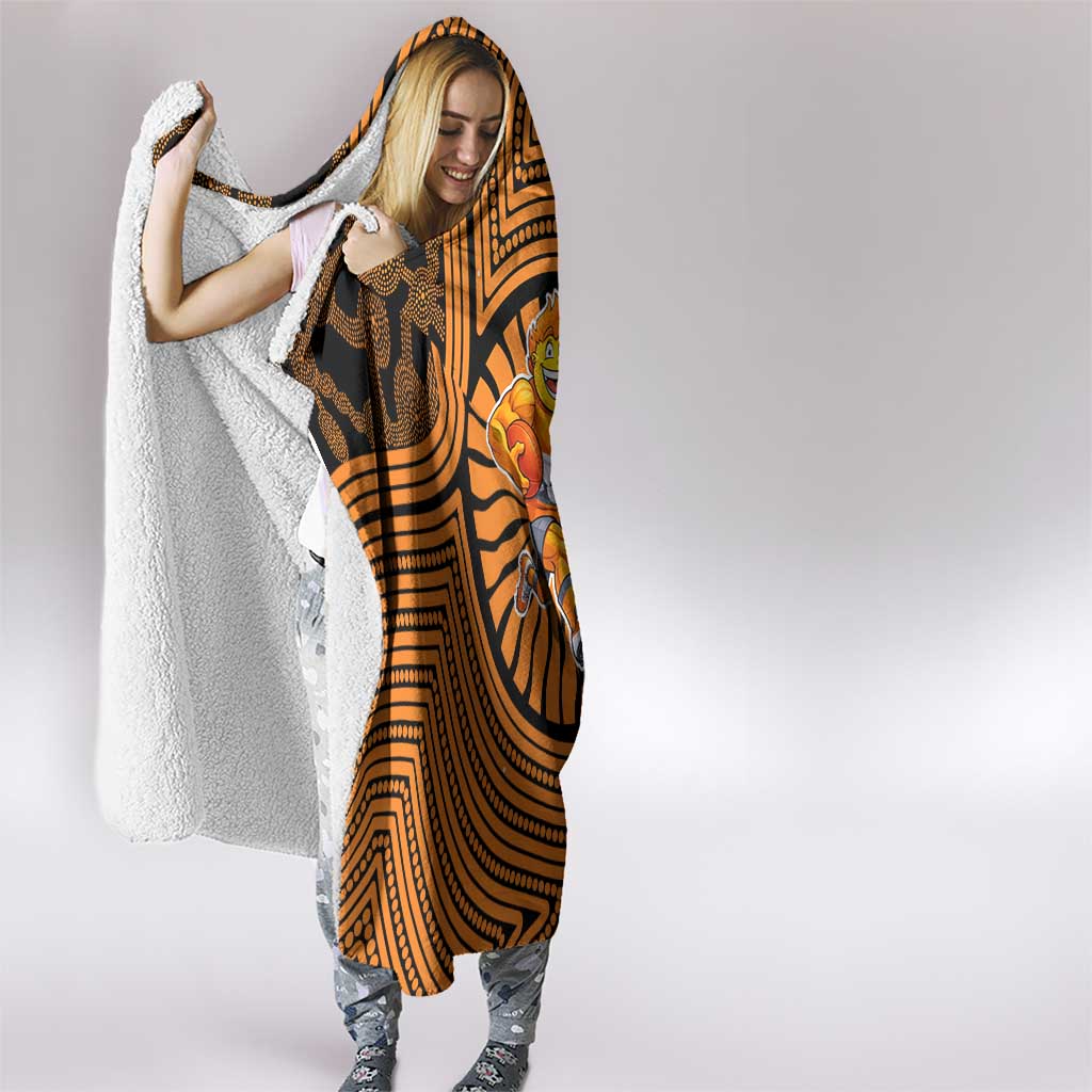 Greater Western Sydney Giants Hooded Blanket Indigenous Monochrome Dot Art Mascot Style