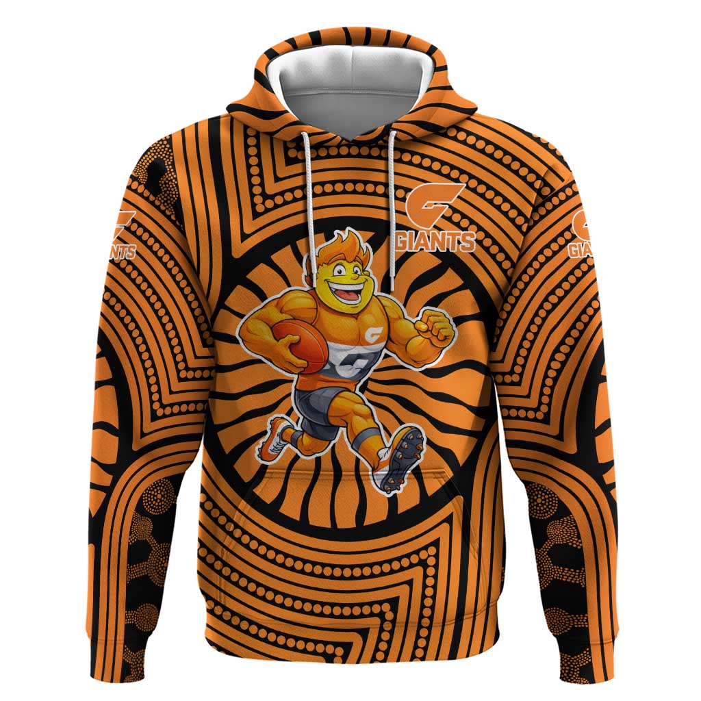Greater Western Sydney Giants Hoodie Indigenous Monochrome Dot Art Mascot Style