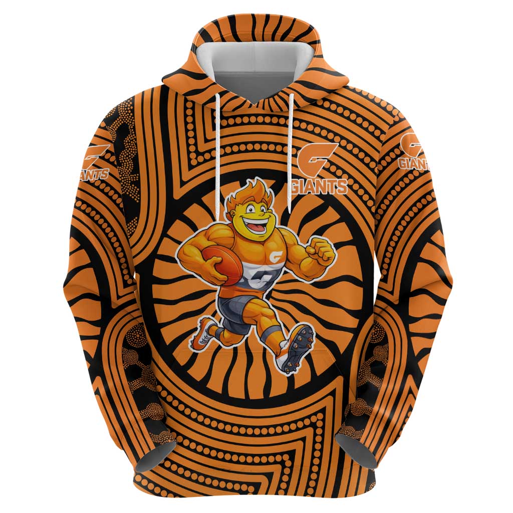 Greater Western Sydney Giants Hoodie Indigenous Monochrome Dot Art Mascot Style
