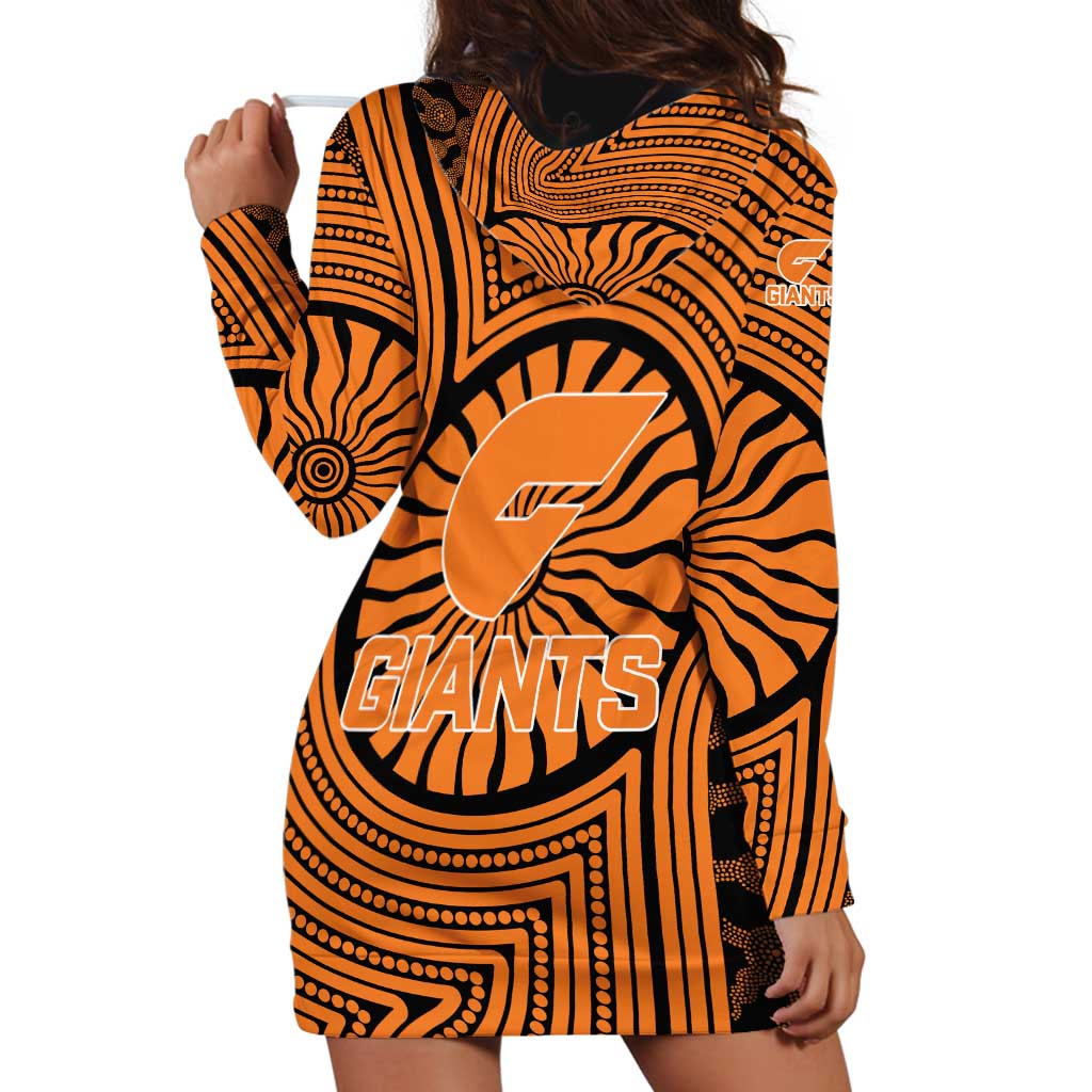 Greater Western Sydney Giants Hoodie Dress Indigenous Monochrome Dot Art Mascot Style