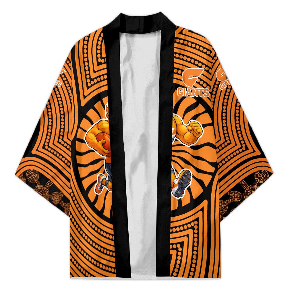 Greater Western Sydney Giants Kimono Indigenous Monochrome Dot Art Mascot Style