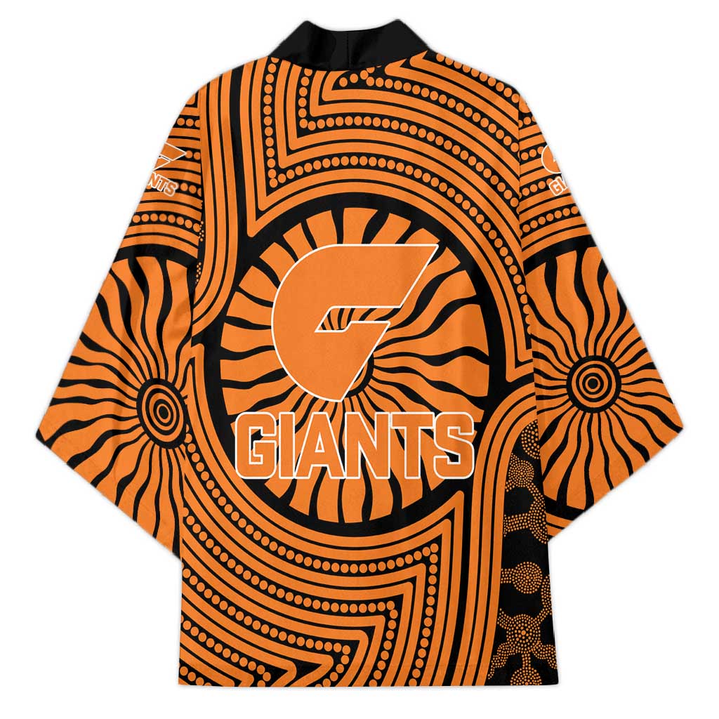Greater Western Sydney Giants Kimono Indigenous Monochrome Dot Art Mascot Style