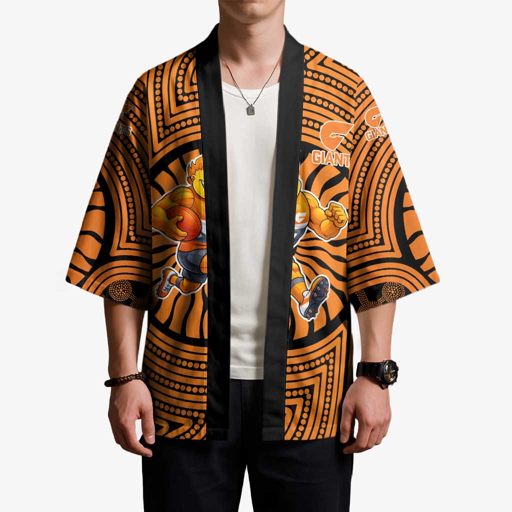 Greater Western Sydney Giants Kimono Indigenous Monochrome Dot Art Mascot Style