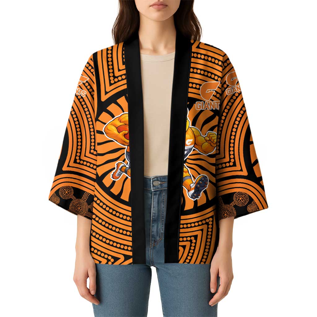 Greater Western Sydney Giants Kimono Indigenous Monochrome Dot Art Mascot Style