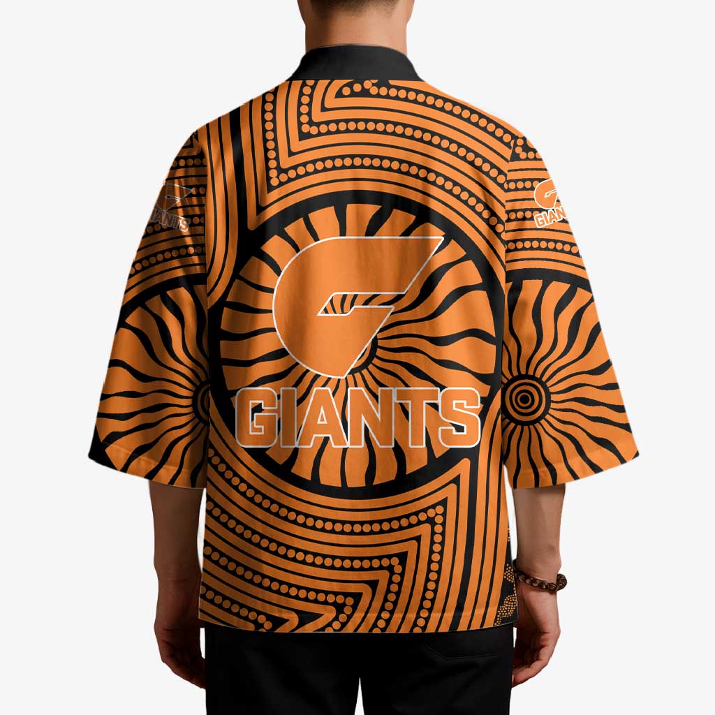Greater Western Sydney Giants Kimono Indigenous Monochrome Dot Art Mascot Style