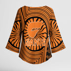 Greater Western Sydney Giants Kimono Sleeve Blouse Indigenous Monochrome Dot Art Mascot Style