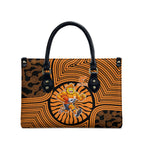 Greater Western Sydney Giants Leather Bag Indigenous Monochrome Dot Art Mascot Style