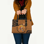 Greater Western Sydney Giants Leather Bag Indigenous Monochrome Dot Art Mascot Style