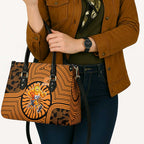 Greater Western Sydney Giants Leather Bag Indigenous Monochrome Dot Art Mascot Style