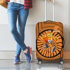 Greater Western Sydney Giants Luggage Cover Indigenous Monochrome Dot Art Mascot Style