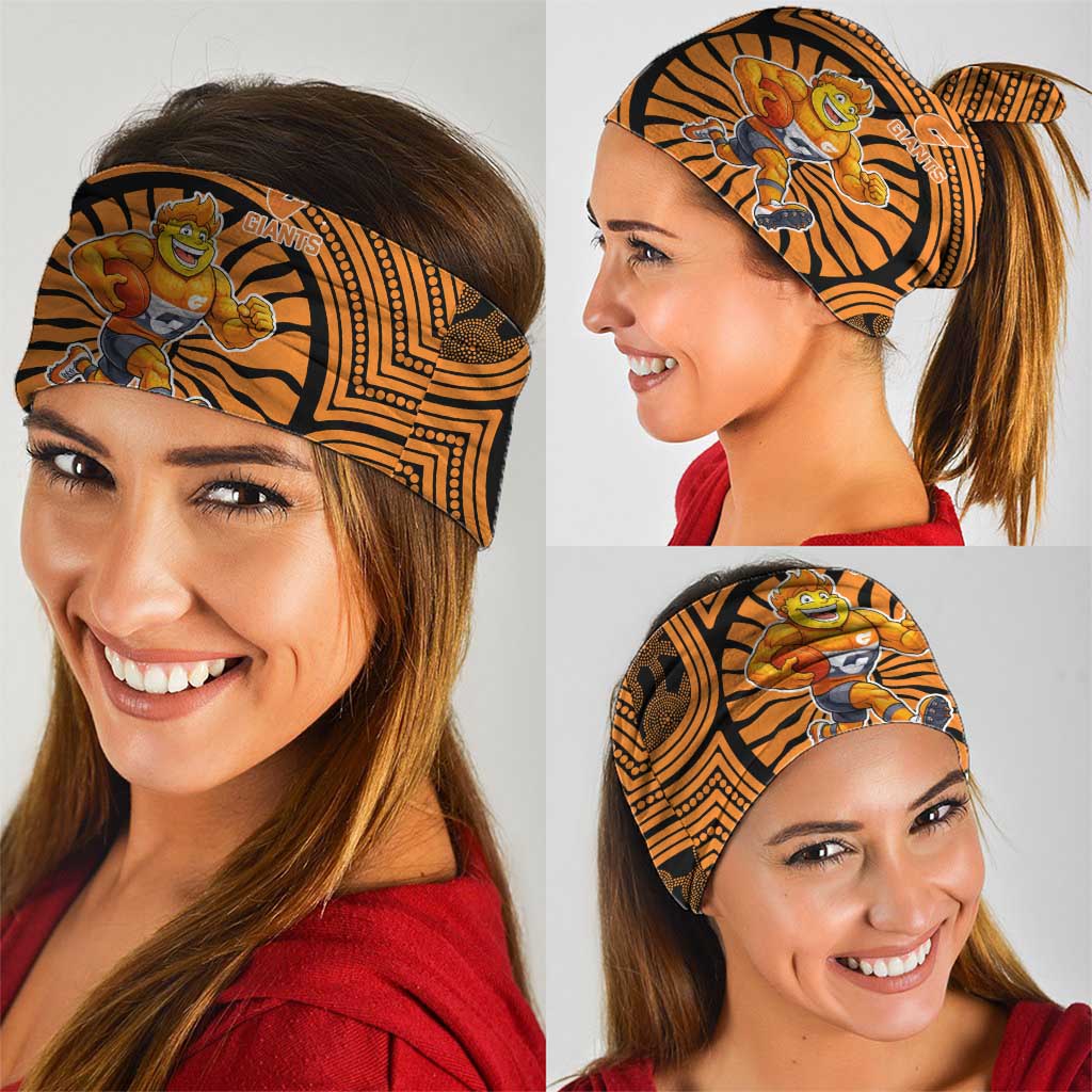 Greater Western Sydney Giants Neck Gaiter Indigenous Monochrome Dot Art Mascot Style