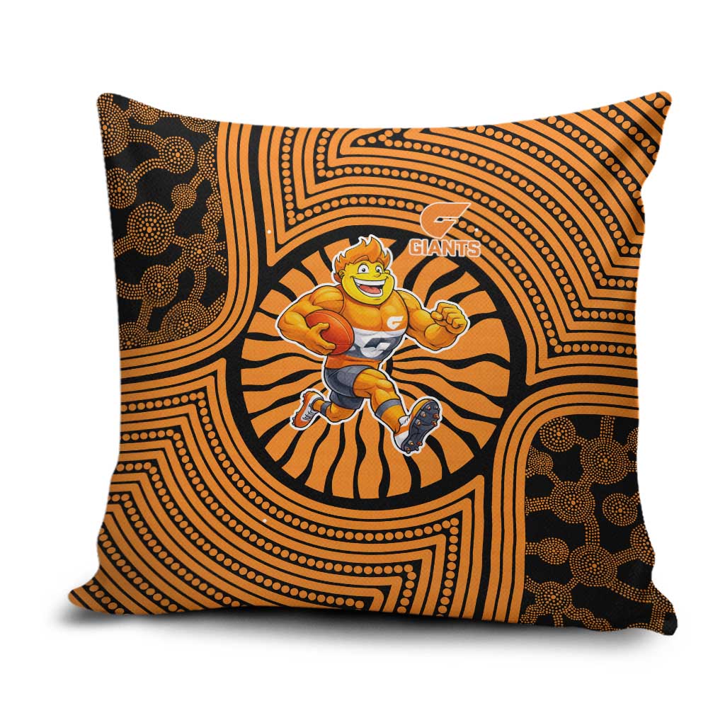Greater Western Sydney Giants Pillow Cover Indigenous Monochrome Dot Art Mascot Style