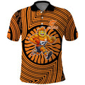 Greater Western Sydney Giants Polo Shirt Indigenous Monochrome Dot Art Mascot Style