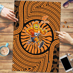 Greater Western Sydney Giants Puzzle Indigenous Monochrome Dot Art Mascot Style