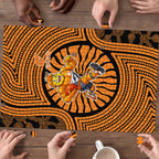 Greater Western Sydney Giants Puzzle Indigenous Monochrome Dot Art Mascot Style