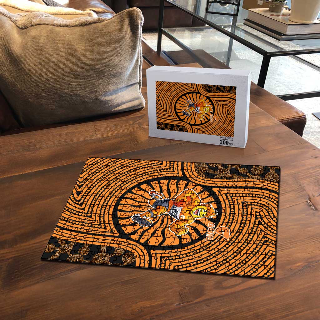 Greater Western Sydney Giants Puzzle Indigenous Monochrome Dot Art Mascot Style
