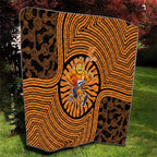 Greater Western Sydney Giants Quilt Indigenous Monochrome Dot Art Mascot Style