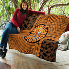 Greater Western Sydney Giants Quilt Indigenous Monochrome Dot Art Mascot Style