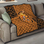 Greater Western Sydney Giants Quilt Indigenous Monochrome Dot Art Mascot Style