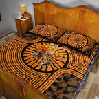 Greater Western Sydney Giants Quilt Bed Set Indigenous Monochrome Dot Art Mascot Style