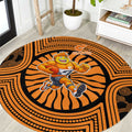 Greater Western Sydney Giants Round Carpet Indigenous Monochrome Dot Art Mascot Style