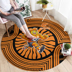 Greater Western Sydney Giants Round Carpet Indigenous Monochrome Dot Art Mascot Style