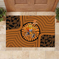 Greater Western Sydney Giants Rubber Doormat Indigenous Monochrome Dot Art Mascot Style