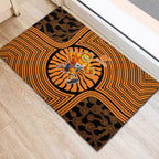 Greater Western Sydney Giants Rubber Doormat Indigenous Monochrome Dot Art Mascot Style