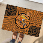 Greater Western Sydney Giants Rubber Doormat Indigenous Monochrome Dot Art Mascot Style