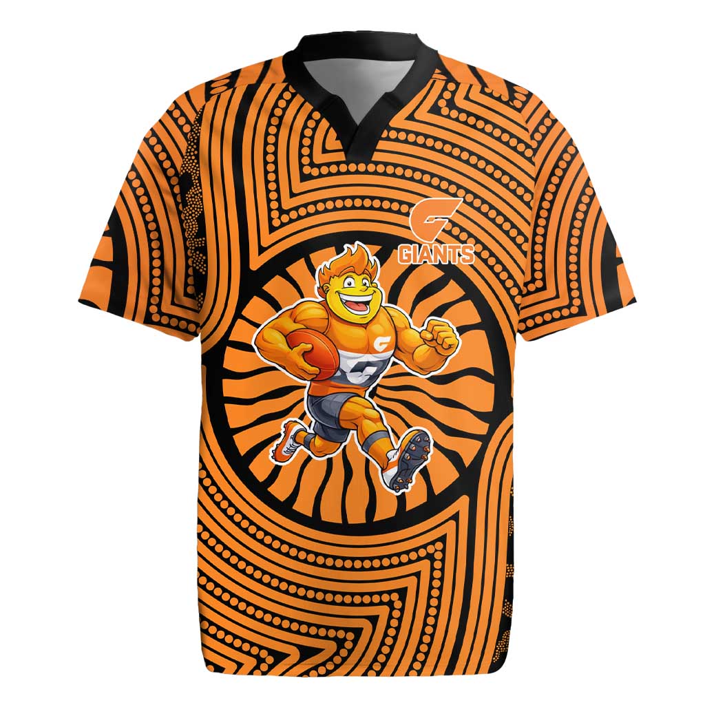 Greater Western Sydney Giants Rugby Jersey Indigenous Monochrome Dot Art Mascot Style